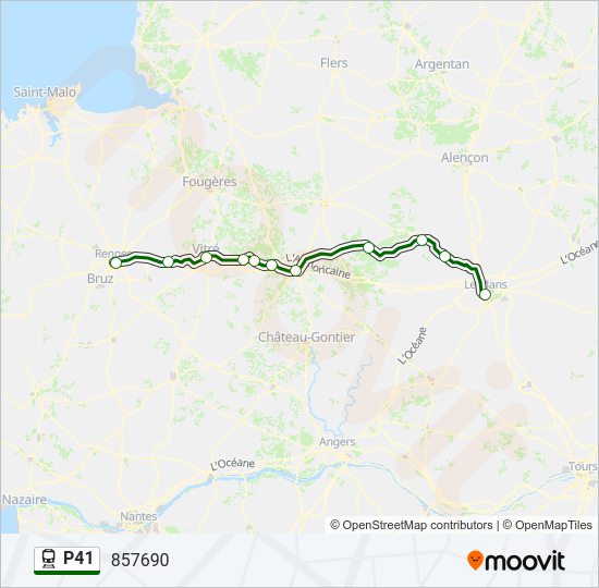 Plan de la ligne P41 de train