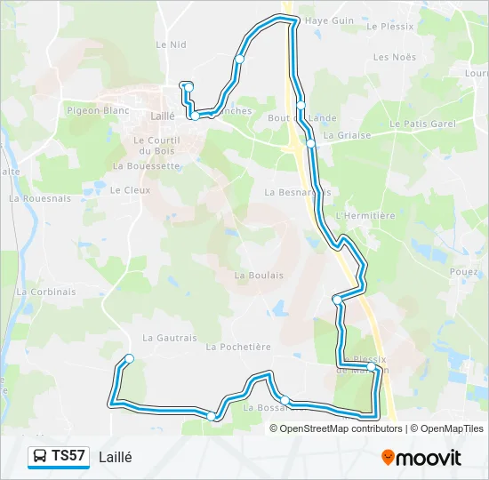 TS57 Bus Line Map