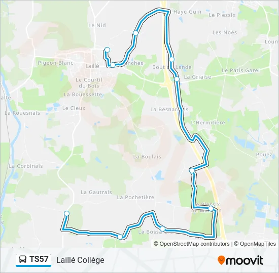 TS57 Bus Line Map