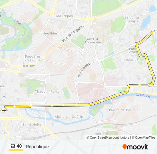 40 Bus Line Map