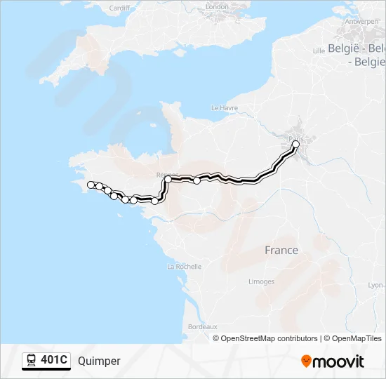 Mapa de 401C de tren