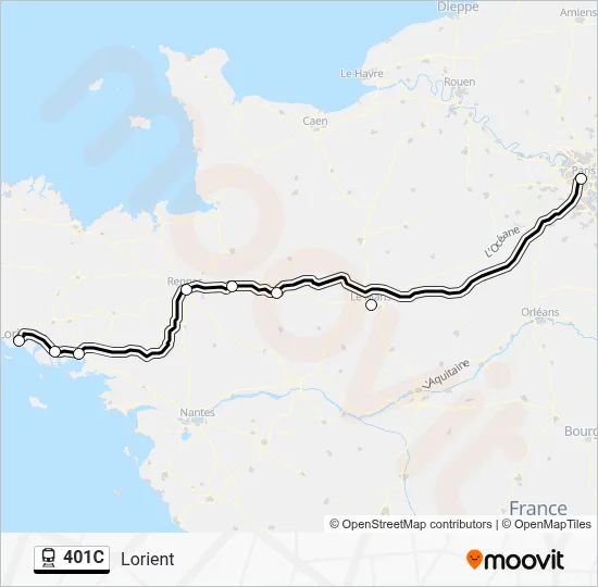 401C Train Line Map