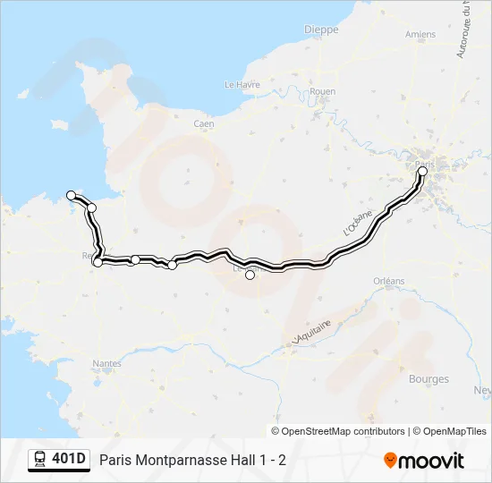 401D Train Line Map