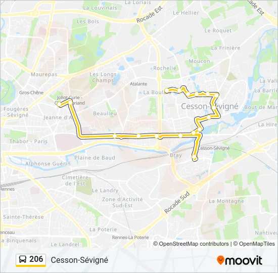 206 Bus Line Map