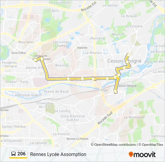 206 Bus Line Map