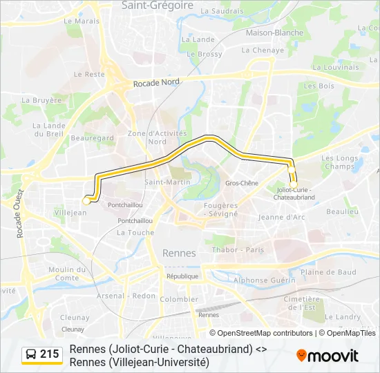 215 Bus Line Map