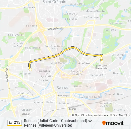 215 Bus Line Map