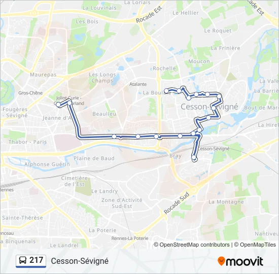 217 Bus Line Map