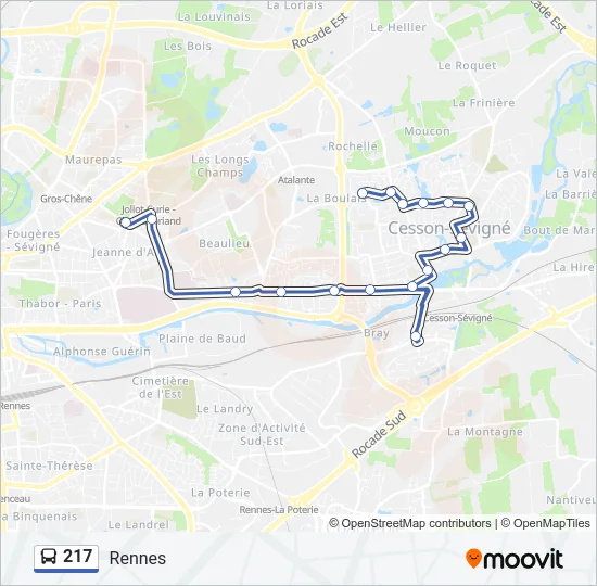 217 Bus Line Map