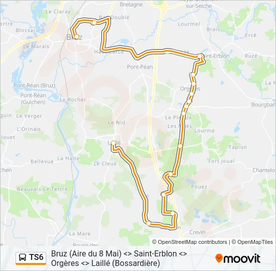 TS6 Bus Line Map