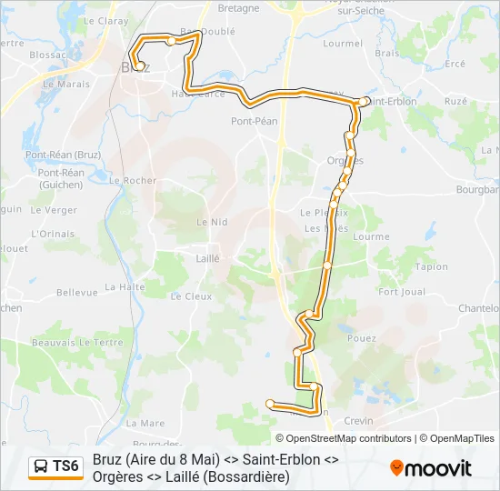 TS6 Bus Line Map