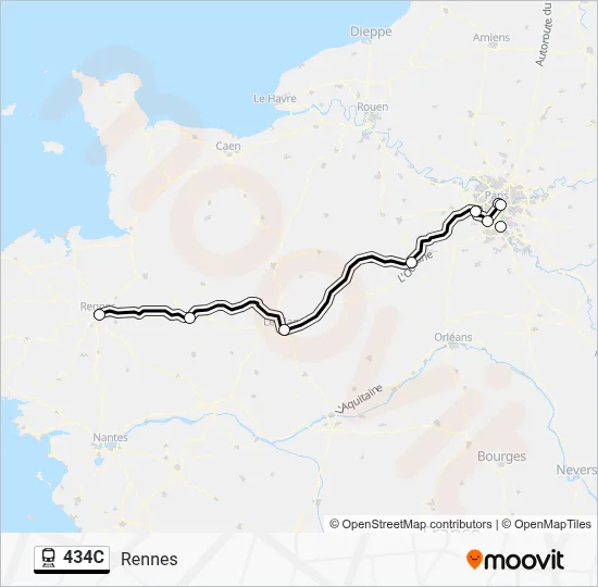 Mapa de 434C de tren