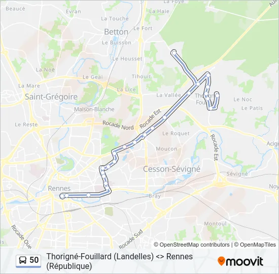 50 Bus Line Map