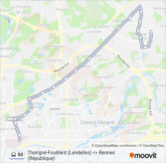 50 Bus Line Map