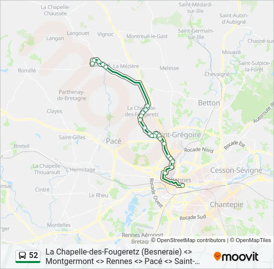 52 Bus Line Map