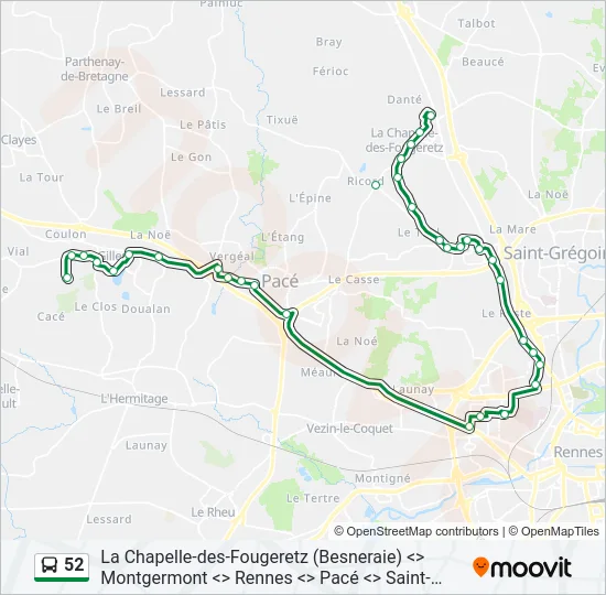 52 Bus Line Map