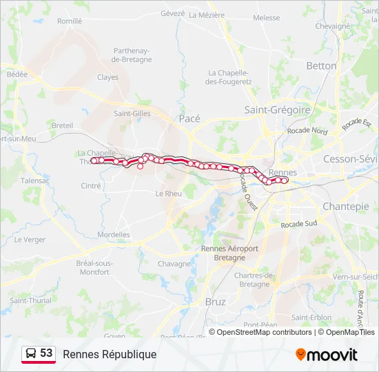 53 Bus Line Map