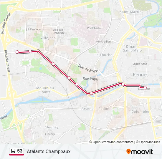 53 Bus Line Map