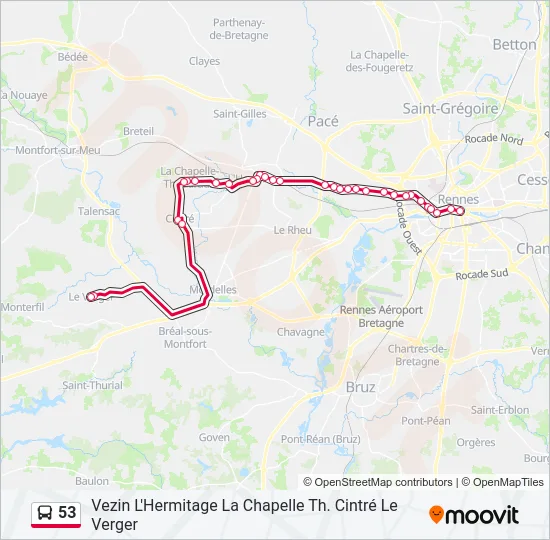 53 Bus Line Map