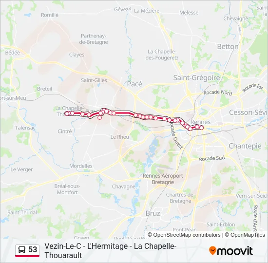 53 Bus Line Map