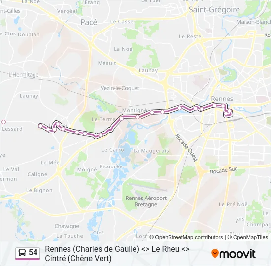 54 Bus Line Map