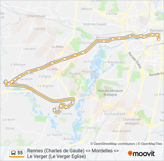 55 Bus Line Map