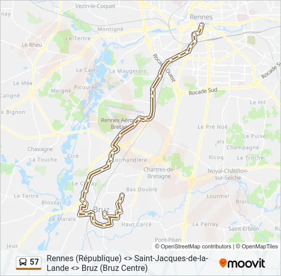 57 Bus Line Map
