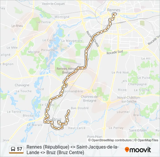 57 Ride On Bus Schedule 57 Route Schedules Stops Maps Rennes Republique Updated