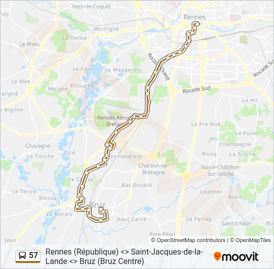 57 Bus Line Map