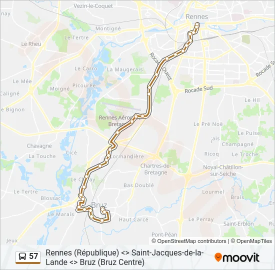 57 Bus Line Map
