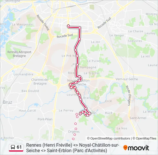 61 Bus Line Map