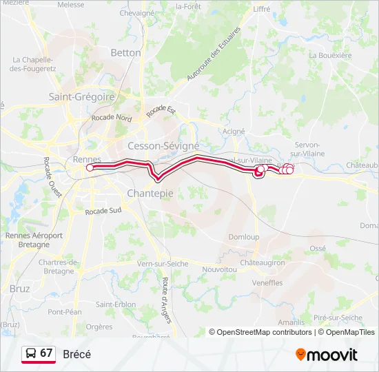 67 Bus Line Map