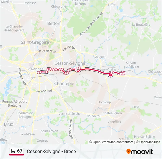 67 Bus Line Map