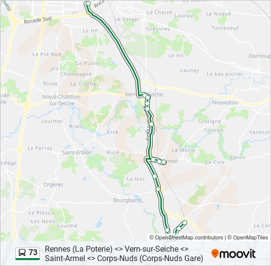 Mapa de 73 de autobús