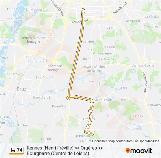 74 Bus Line Map