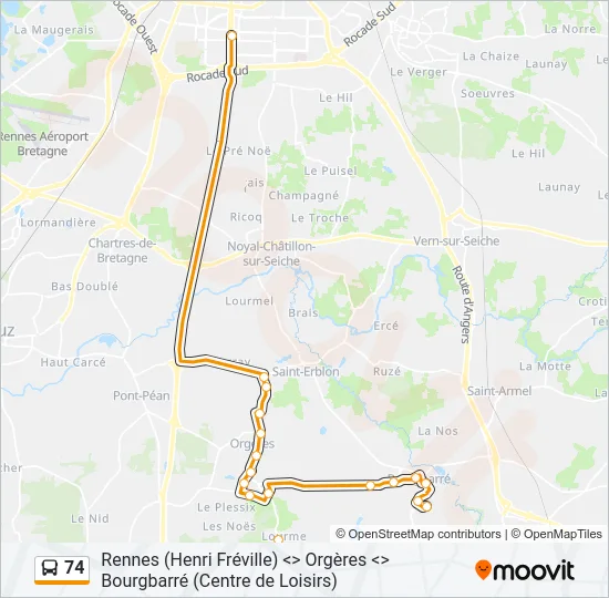 74 Bus Line Map