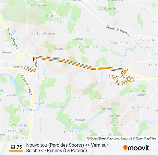 75 Bus Line Map