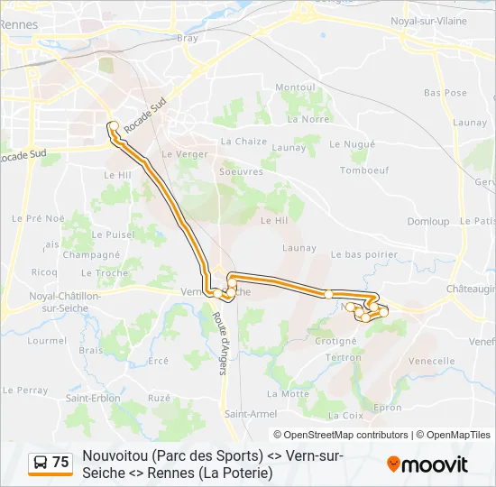 75 Bus Line Map