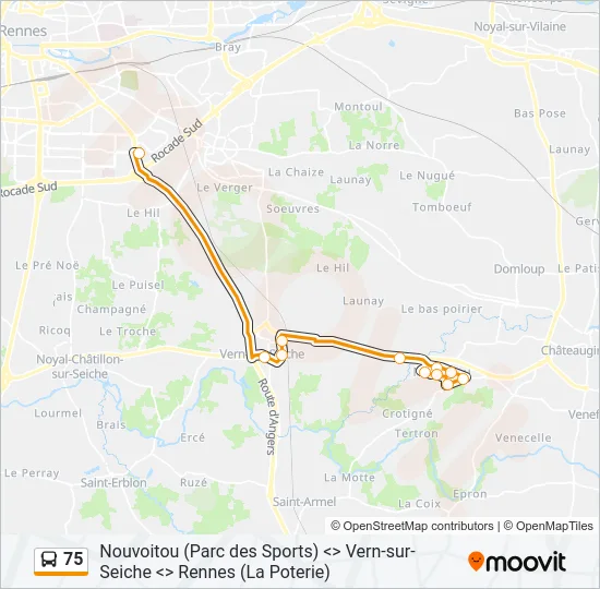 75 Bus Line Map
