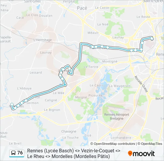 76 Bus Line Map