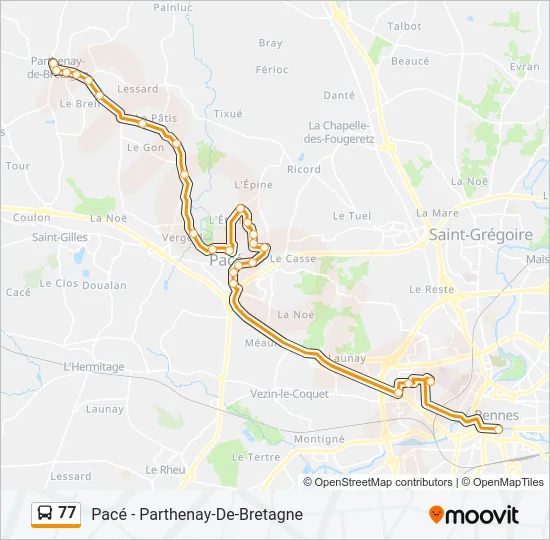 77 Bus Line Map