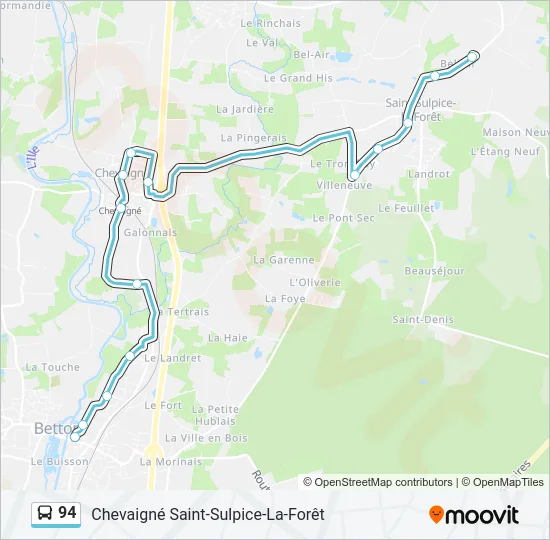 94 Bus Line Map