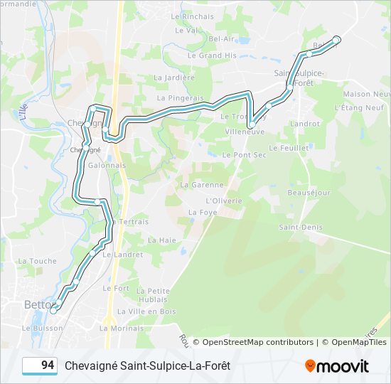 Mapa de 94 de autobús