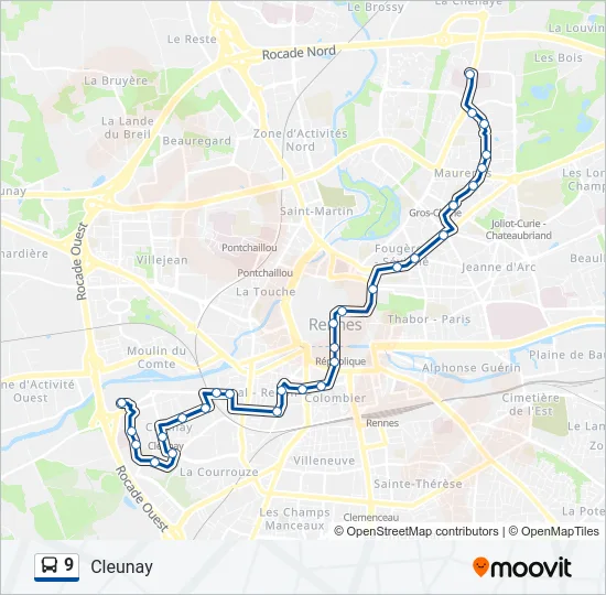 9 Bus Line Map