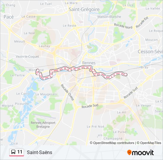 11 bus Line Map