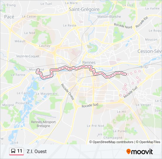 11 bus Line Map