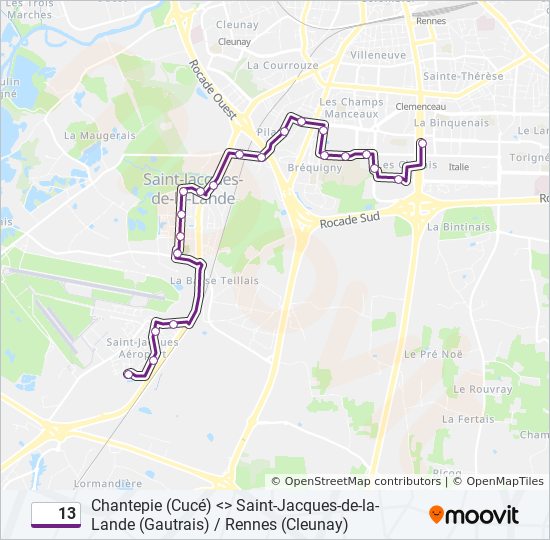 13 bus Line Map