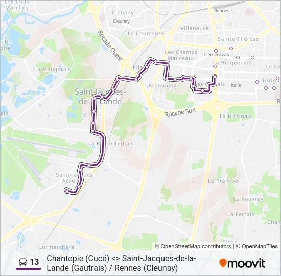 13 Bus Line Map