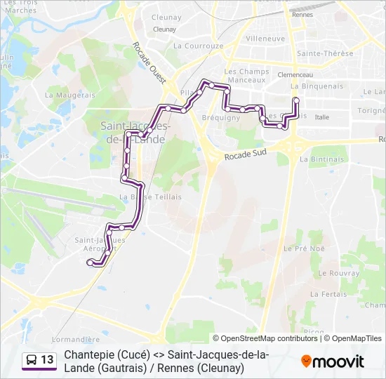 13 Bus Line Map