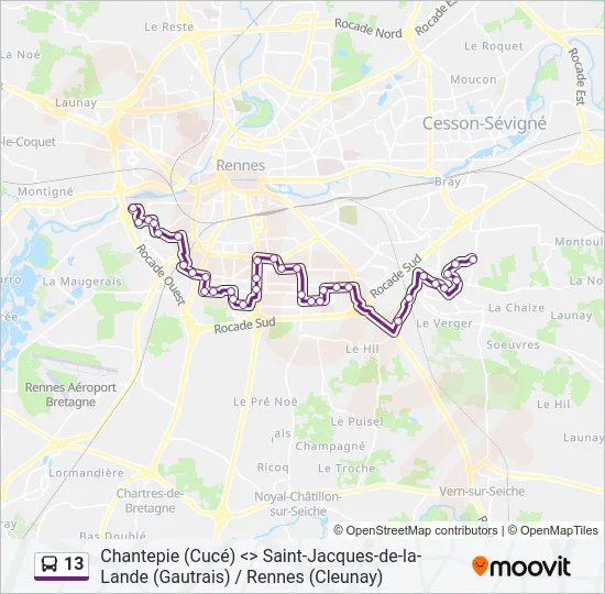 13 Bus Line Map